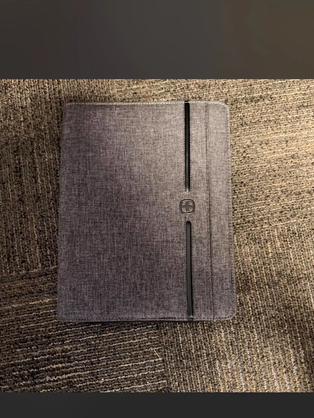 Wenger Gray Fabric Tablet Folio with Elastic Straps